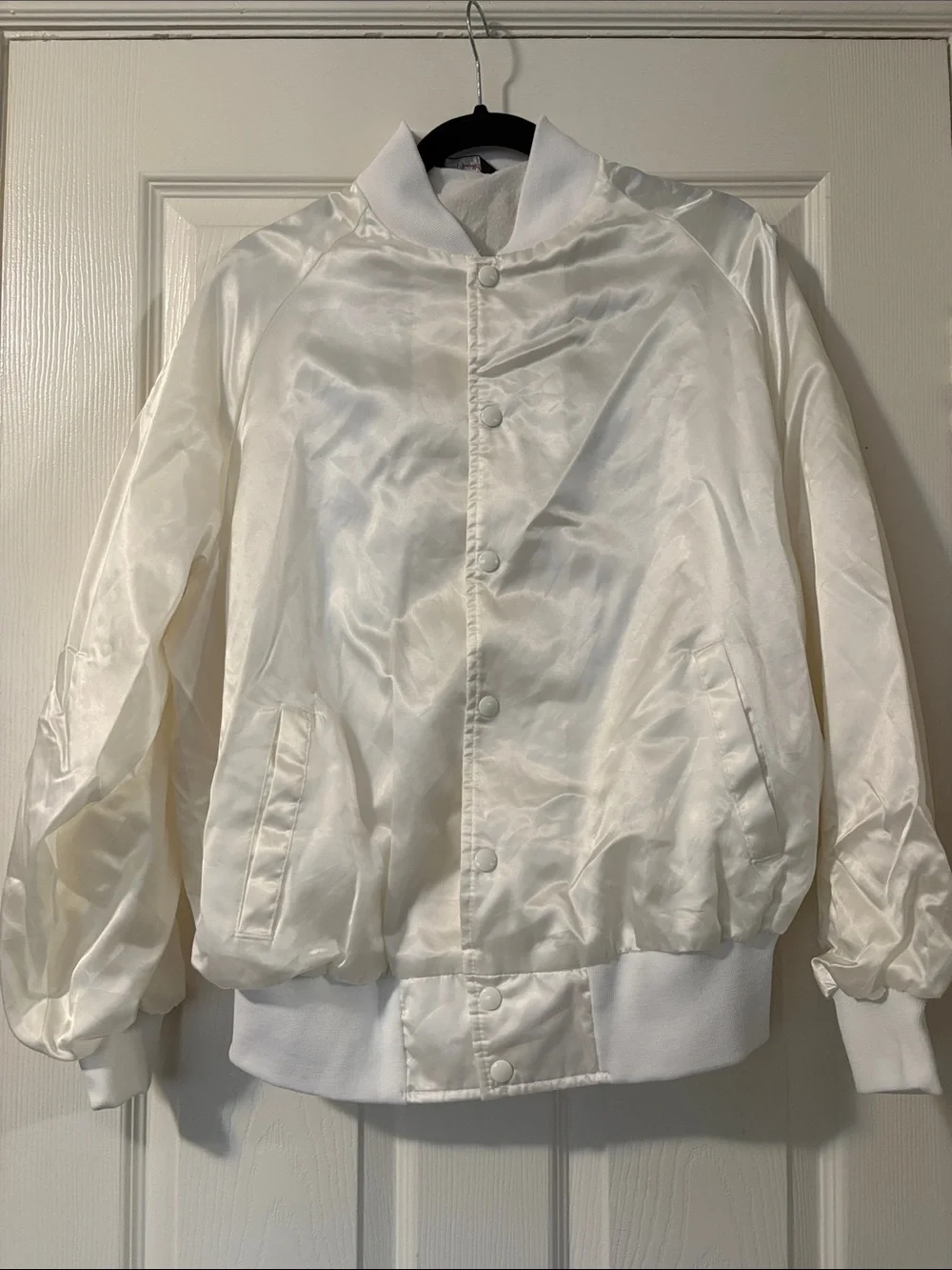 Vintage Alabama '93 June Jam White Satin Bomber Jacket